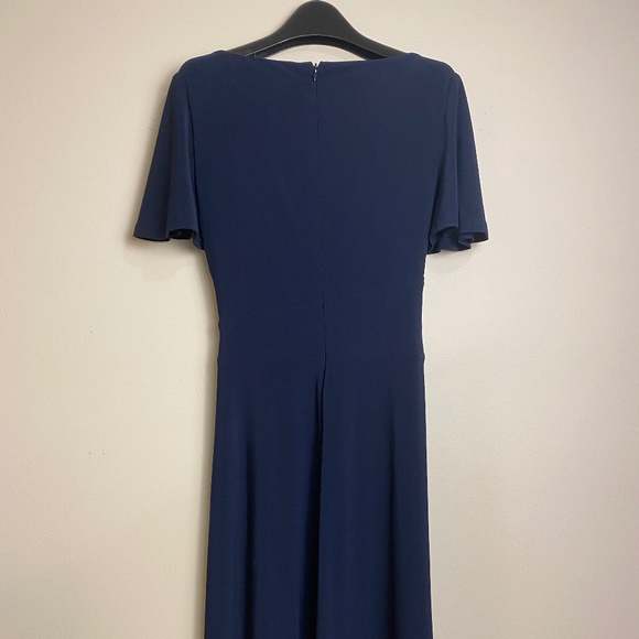 Ralph Lauren Navy Blue Wrap Midi Dress in Size 2 - Picture 2 of 7